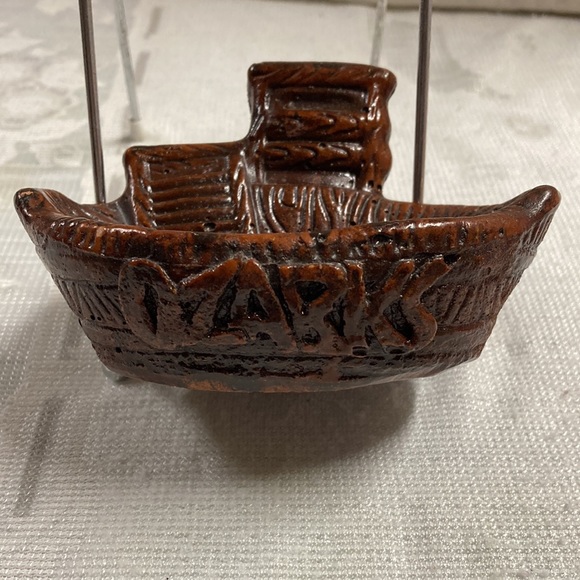Vintage Ozarks Souvenir Soap Trinket Dish Dark Brown Faux Wood Resin - Picture 5 of 8